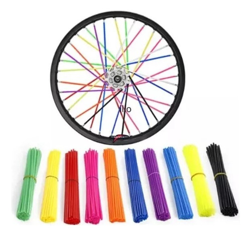 Set Cubre Rayos Popotes Moto Bicicleta Colores 72 Unidades