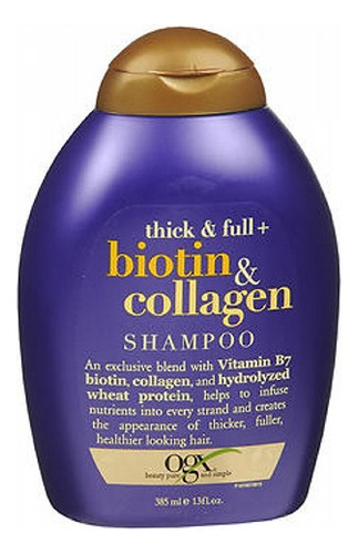 Champú Organix, Colágeno De Biotina Grueso Y Completo, 385 M