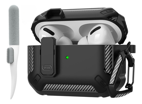 Funda Estuche AirPods Pro 1 2 Protector Fibra Carbon Obsequi