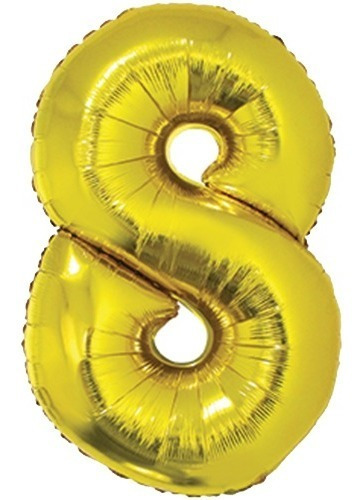 Globos Número 8 De Papel Metalizado Dorado 40  Pulgadas  