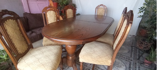 Mesa Comedor De Madera Con Extensión Y Sillas