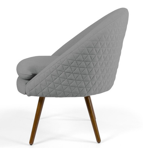 Poltrona Decorativa Pés Palito Rafa C-416 Linho Cinza Escuro