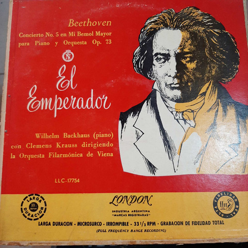 Vinilo Backhaus Krauss Beethoven El Emperador O3