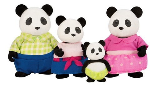 Imagen 1 de 4 de Li'l Lil Woodzeez Familia De Pandas Osos 4 Figuras Personaje