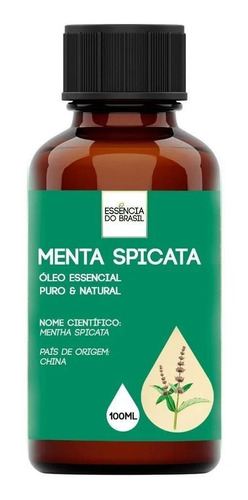 Óleo Essencial Menta Spicata 100ml - Puro E Natural