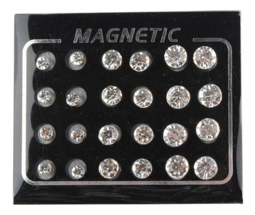 24 Pares De Pendientes De Botón Sin Orificios Para Hombres