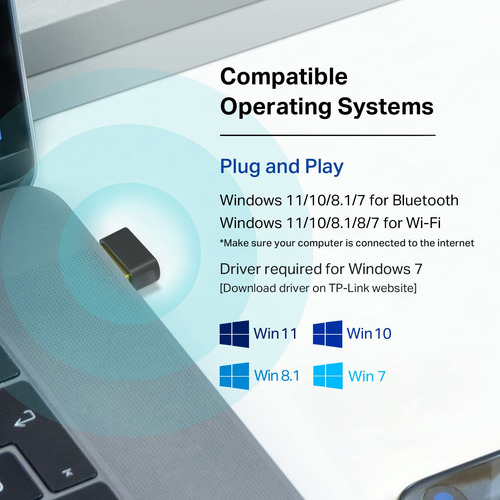 Adaptador Usb Bluetooth Wifi 2 En 1 Tp-link Archer T2ub Nano