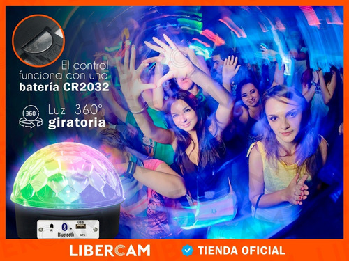 Bola Led Rgb Audioritmica Usb Luz Parlante Pendrive Cabezal