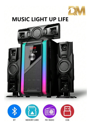 Dm-3203 Bocina Estéreo Con Bluetooth, Frontal Extra Bajos