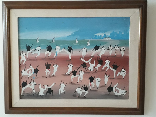 1326- Roberto Costa Ost 52x42cm Com Moldura - Capoeira. (Usado)