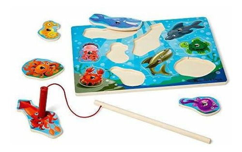 Juego De Pesca De Madera Magnética Melissa & Doug Y Rompecab