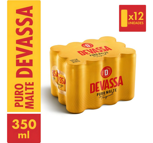 Cerveja Puro Malte Tropical Lager Lata 350ml 12un Devassa