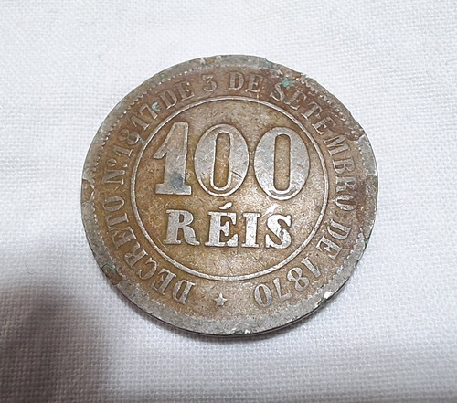 Moeda 100 Réis 1885 Brasil Com Defeito (Usado)