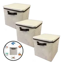Comprar Organizadores De Guarda Roupa Caixa Tecido Dobrável Kit 03un