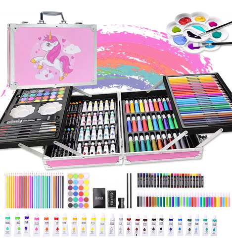 Set De Dibujo Profesional Lápices Plumones Colores 145pcs