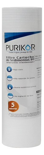 25 Cartuchos Sedimentos Polispun 5 Micras Pkcpp2.5x10x5