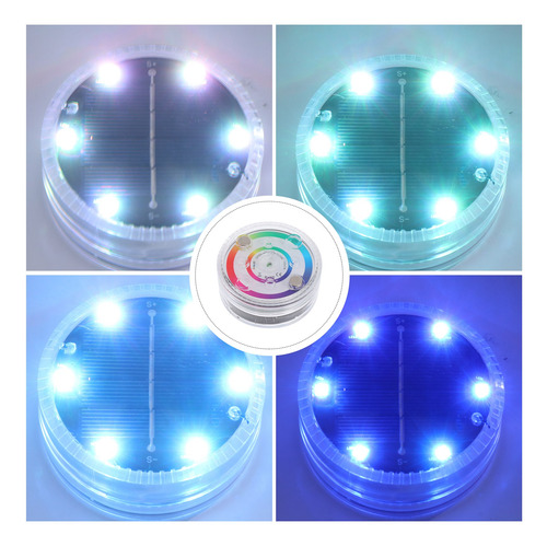 1 Fuente Sumergible Luces Solares Subacuáticas Para Estanque