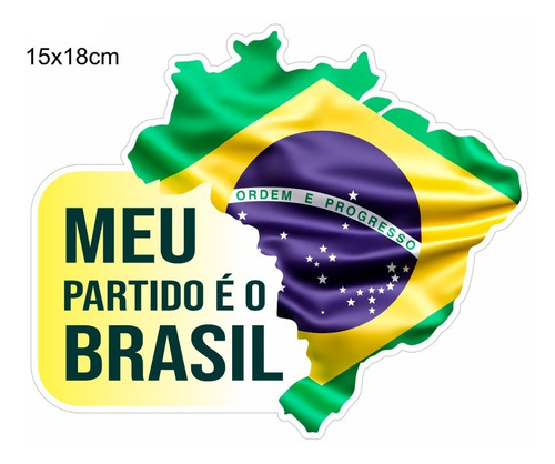 Imagem 1 de 1 de 10und Adesivo Bandeira Carro Brasil Bolsonaro 15x18 Patriota