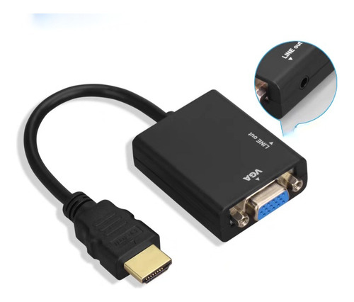 Kit 10 Cabos Conversor Adaptador Hdmi Para Vga Com P2
