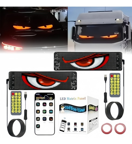 Olhos De Led Para Para-brisas De Carros, 7x17,3cm 2pcs Novo