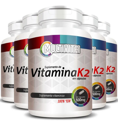 Vitamina K2 - 500mg - 5 Potes