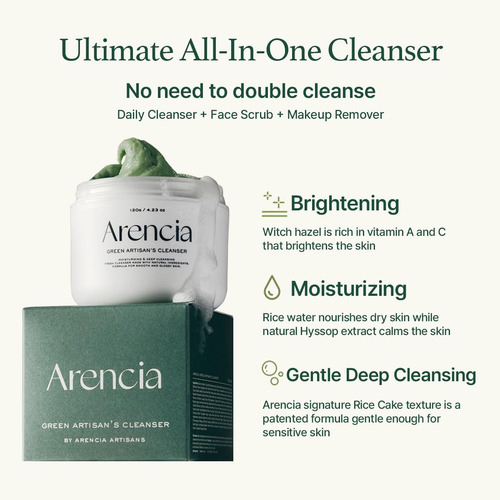 Arencia Limpiador Facial Fresh Green Rice Mochi Cleanser