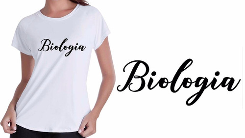 Camisa Camiseta Baby Look Branca Personalizada Biologia Top