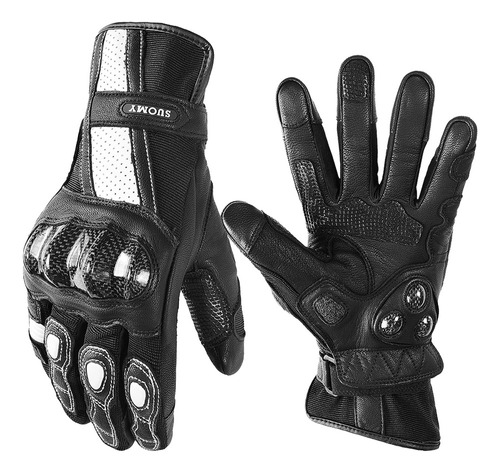 Chevvy Guantes De Moto Retro Guantes Protectores De Piel