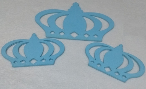 Kit Decoração Artesanal Chá D Bebê Coroa Azul Príncipe Usado