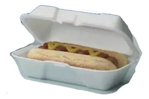 Porta Hot Dog Normal Bandeja Envase Con Tapa Complet Pack 50