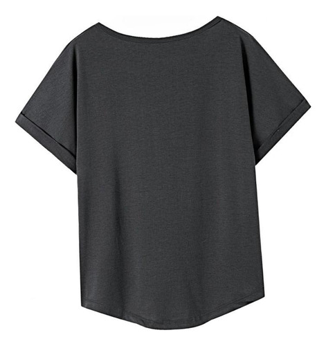 Camiseta Básica Para Mujer, Cómoda Y Suave, Cuello