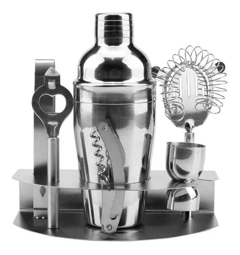 Kit Coctelería Acero Inoxidable Base Tragos Barman Bebidas