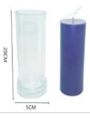 Molde Cilindro Acrilico Para Fabricacion De Velas De 20x5cm