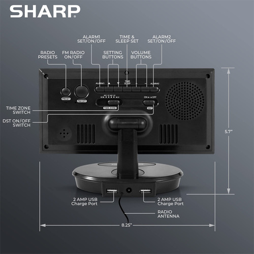 Reloj Despertador Digital Led Extragrande Con Radio Fm