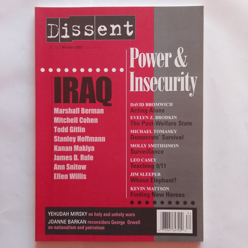 Dissent Power & Insecurity 2003 Iraq