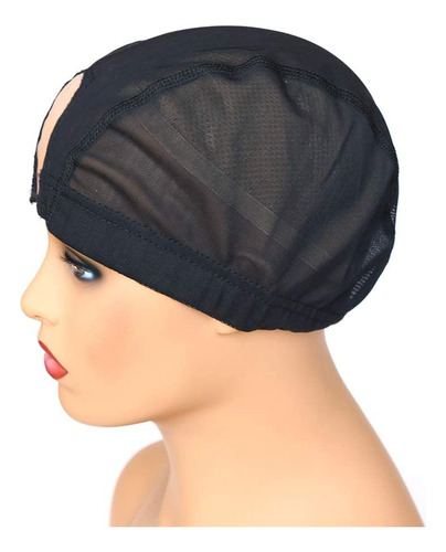 Btwtry Stretch 1.3x3inch U Part Wig Cap With Mono Lace Dome