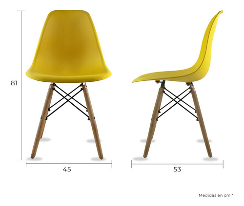 Juego De 2 Sillas Eames Oslo Modernas Para Comedor Oficina