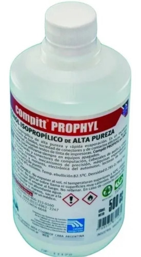 Imagen 1 de 1 de Alcohol Isopropílico 500 Cc Alta Pureza Delta Compit Prophyl