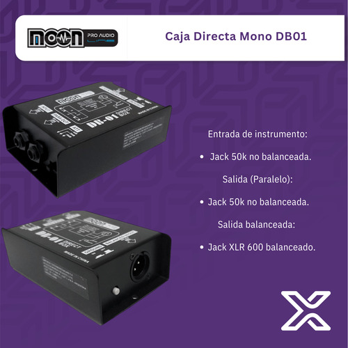 Combo De 5 Cajas Directa Mono Pasiva Moon Db01 Direct Box
