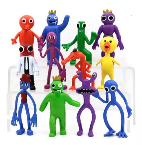 7 Personagens - Pelúcias Rainbow Friends (Blue, Red, Pink, Orange, Green,  Yellow e Purple)