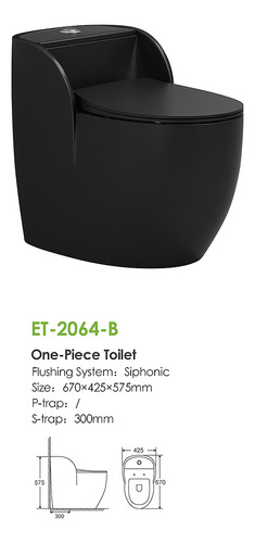 Wc One Piece Pouf Black Dechaus Descarga 30 Cms Dec2064b
