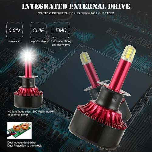 2 Unids 200w 20000lm Led Faro H1 H7 H8/9/11 9005 9006 Auto L