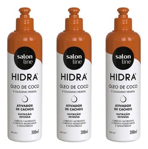 Ativador De Cachos Hidra Salon Line 300ml - 3un