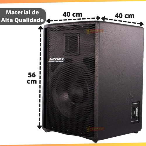 Caixa Som Datrel 250w Rms Passiva Alto Falante 12 Polegadas
