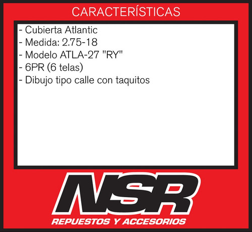 Cubierta 275 18 Ybr Rx Cg Titan Stom 6 Telas + Calidad Nsr