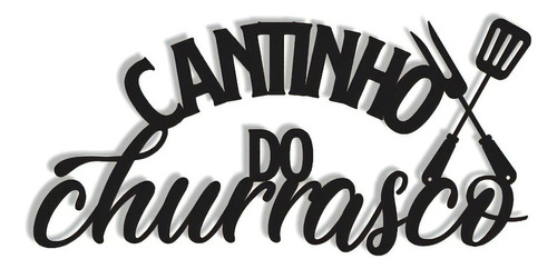 Cantinho Do Churrasco 53x25cm Lettering Madeira Mdf Parede