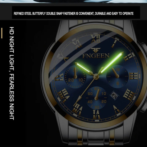 Relojes Luminosos De Acero Inoxidable Blanco Para Hombre