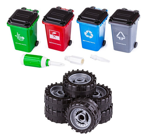 Caminhão De Reciclagem Com Conjunto De Lixeiras City Service