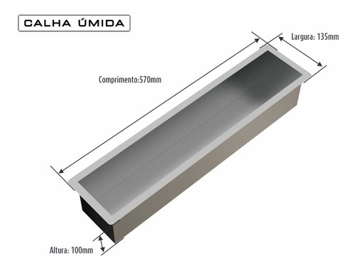 Imagem 2 de 6 de Calha Seca Inox Embutir Sobrepor Porta Temperos E Utensílios