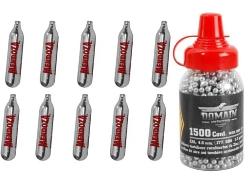 comprar Pack Mendoza Con 10 Tanques Co2 Para Pistola Y 1500 Balines